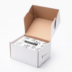 Custom Recycled White Thank You Card Corrugated Mailing Boxes